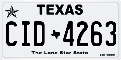 TX license plate CID4263