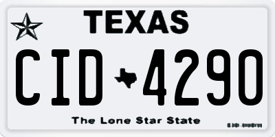TX license plate CID4290