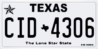 TX license plate CID4306