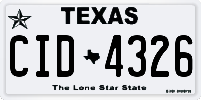 TX license plate CID4326