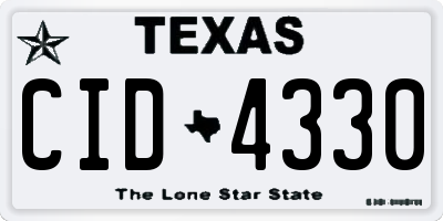 TX license plate CID4330
