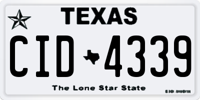 TX license plate CID4339
