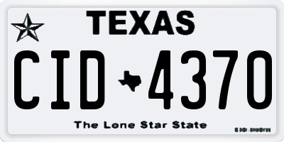 TX license plate CID4370
