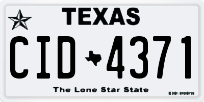 TX license plate CID4371