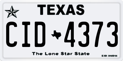 TX license plate CID4373