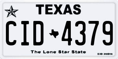 TX license plate CID4379