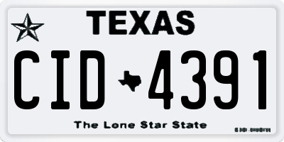 TX license plate CID4391