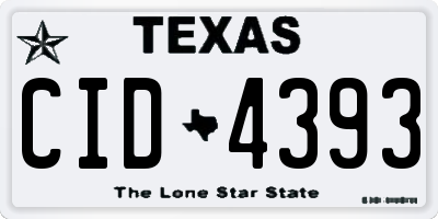 TX license plate CID4393