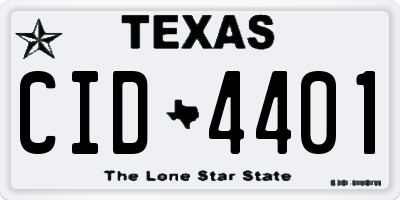 TX license plate CID4401