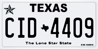 TX license plate CID4409