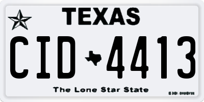 TX license plate CID4413