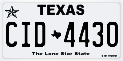 TX license plate CID4430