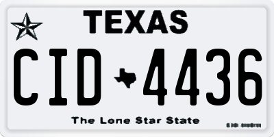 TX license plate CID4436