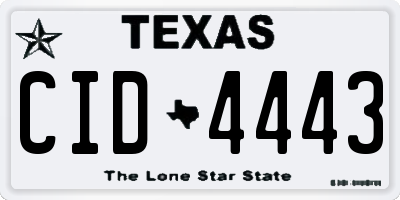 TX license plate CID4443