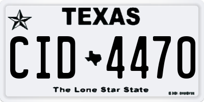 TX license plate CID4470