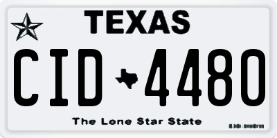 TX license plate CID4480