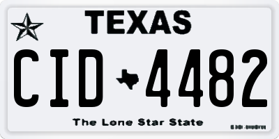 TX license plate CID4482
