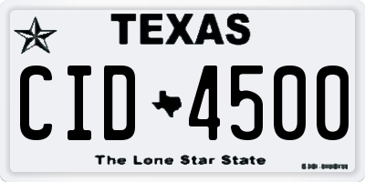TX license plate CID4500