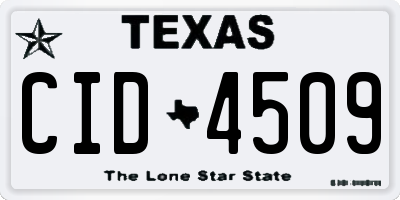 TX license plate CID4509