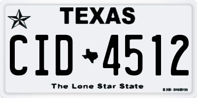 TX license plate CID4512