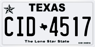 TX license plate CID4517