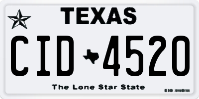 TX license plate CID4520