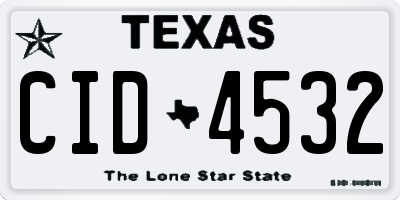 TX license plate CID4532