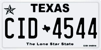 TX license plate CID4544
