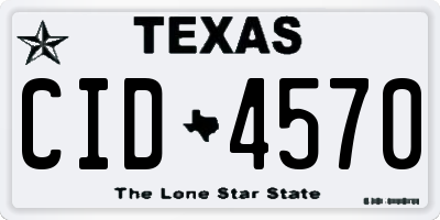 TX license plate CID4570