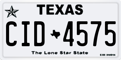 TX license plate CID4575