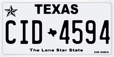 TX license plate CID4594