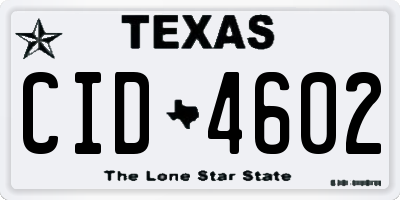TX license plate CID4602