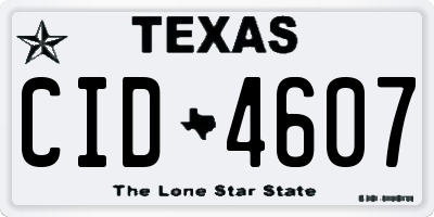 TX license plate CID4607