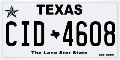 TX license plate CID4608