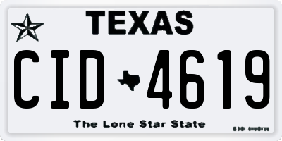 TX license plate CID4619
