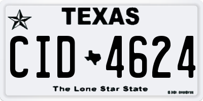 TX license plate CID4624
