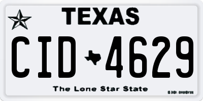 TX license plate CID4629