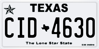 TX license plate CID4630
