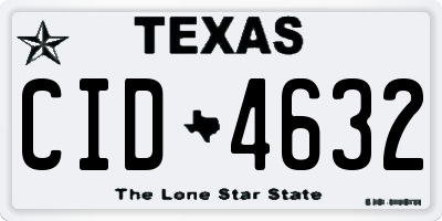 TX license plate CID4632