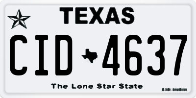 TX license plate CID4637