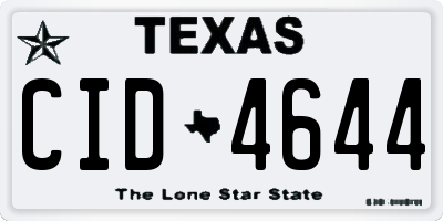 TX license plate CID4644