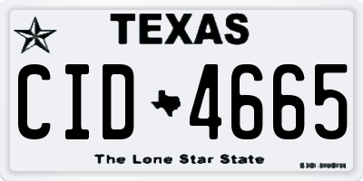 TX license plate CID4665