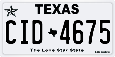 TX license plate CID4675