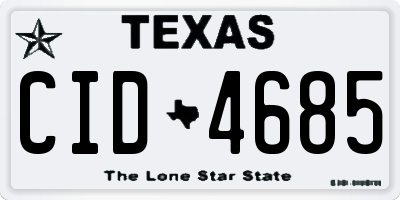 TX license plate CID4685