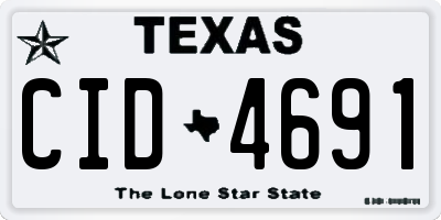TX license plate CID4691