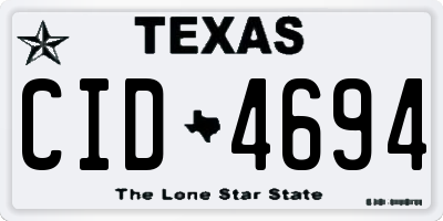 TX license plate CID4694