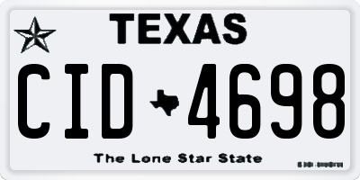 TX license plate CID4698