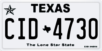 TX license plate CID4730