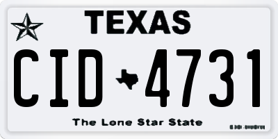 TX license plate CID4731