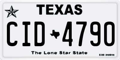 TX license plate CID4790